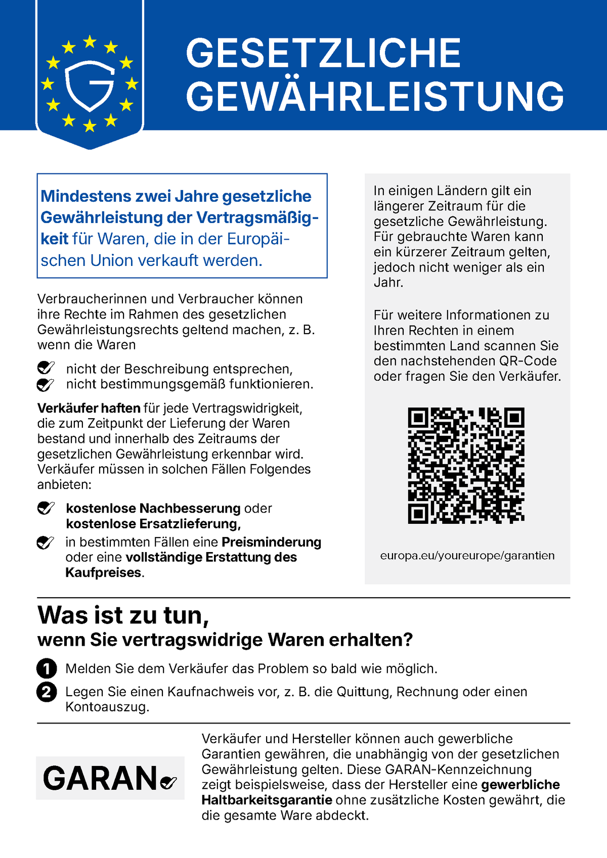 Gesetzliche Gewährleistung 2026